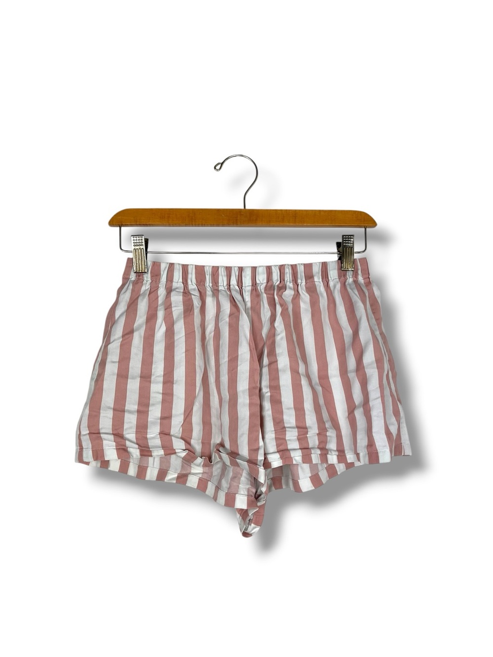 Reformation Lounge Boxer Shorts Pink Striped Xs Girly Cottage Lyocell View 2
